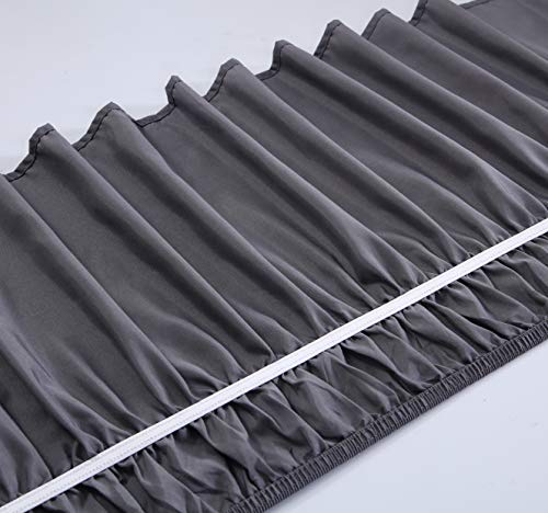 MEILA Wrap Around Bed Skirt Three Fabric Sides Elastic Dust Ruffled 16 Inch Tailored Drop Easy to Install Fade Resistant-Dark Grey  Queen/King - Image 5